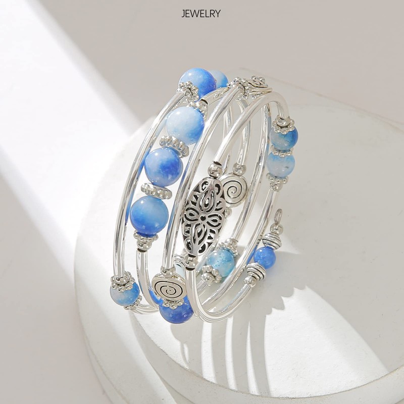 FULU AUTUMN - Pulseras apilables con abalorio para mujer, pulsera