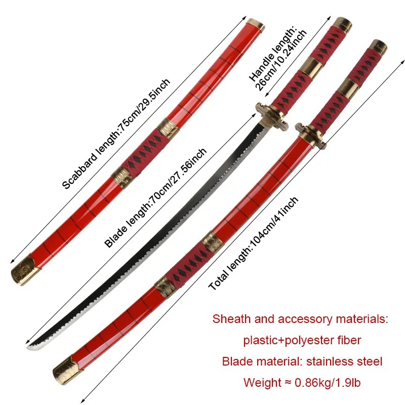 Stock Anime Swords Katana Not Sharp Equipped with Sword HolderColor: