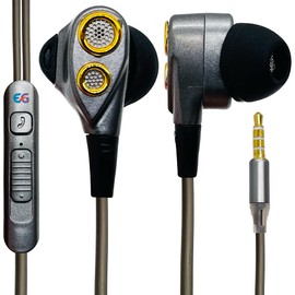 Earbuds Wired with Microphone, in-Ear Earphones Premium Stereo Sound Quality Powerful Bass, 3.5mm Earphone Plug for Smart Phones, Tablets, Android Phones, Laptop, Computer - EmmGia EG-T3 - Grey