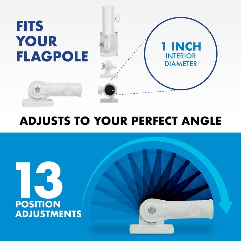 G128 Combo Pack: 6 Ft Aluminum Spinning Flagpole (White) &