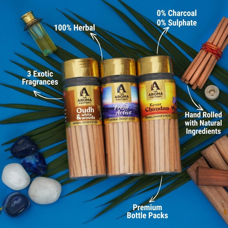 The Aroma Factory Dhoop batti, No Bamboo Herbal Dhoop Sticks