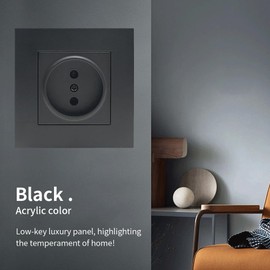 Wall Socket for Flush Mounting, Socket Set for Wall Mounting, Sockets for Interior Wall 250 V AC 16 A, Flush Mount Socket without Earth