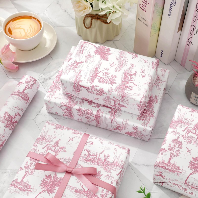 JarThenaAMCS Classic French Village Printed Wrapping Paper -Mini Roll- 17