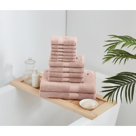 Royal Velvet Turkish Cotton Wash Cloth, 6 Pack 13 in x 13 in, Blush, 6-Piece Set