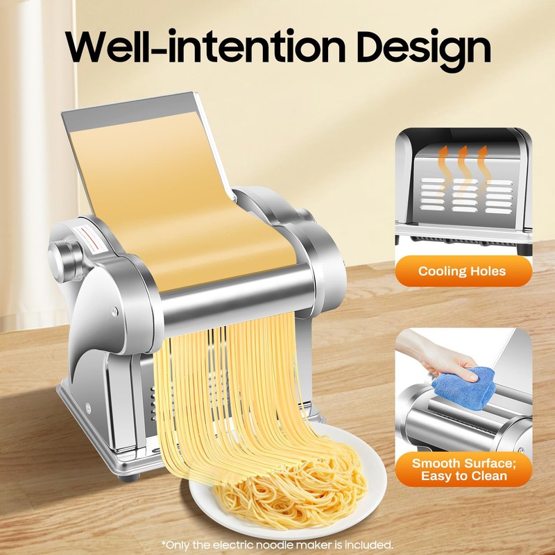 135W Electric Pasta Maker Machine, Family Noodle Maker, Pasta Dough