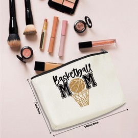 Basketball Mom Makeup Bag Basketball Gifts Basketball Accessories Cosmetic Bag Basketball Stuff Basketball Team Gifts for Mom Women Her Basketball Lovers Coach Player Mother Mam Christmas Birthday