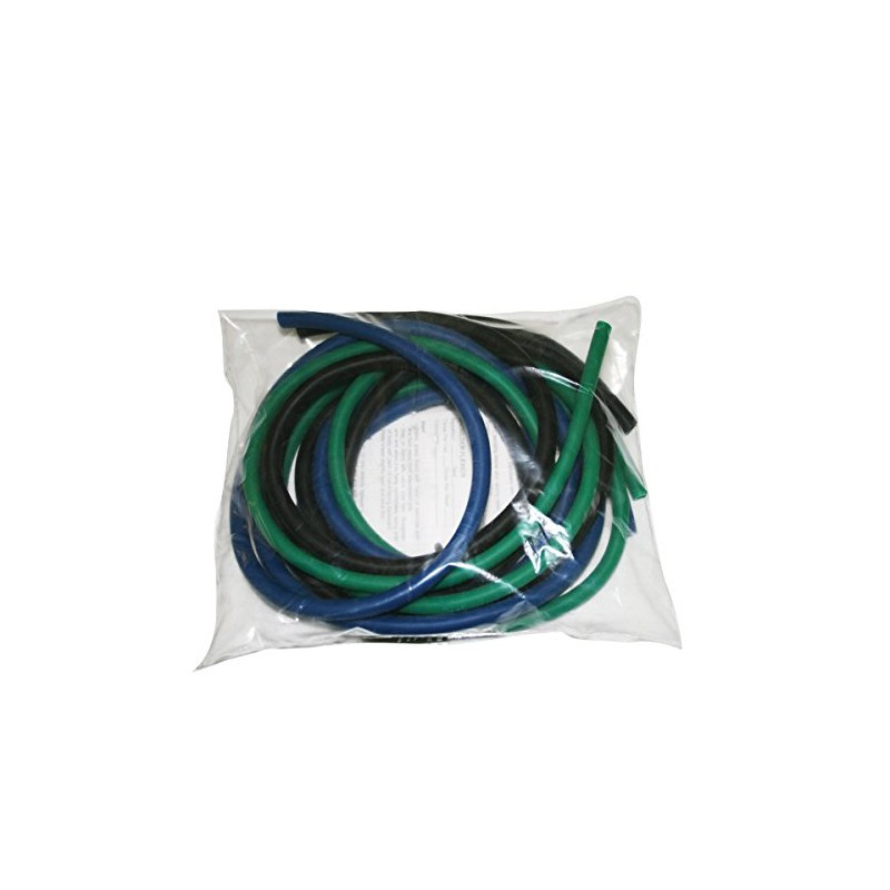CanDo Latex-Free Exercise Tubing Pep Pack, Moderate (Green, Blue, Black)