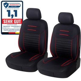 Upgrade4cars Car Seat Covers, Front Seats, Black, Red, for Driver Seat & Passenger Seat, Universal Covers
