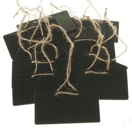 Chalkboard Wooden Rectangular Tags, 3-3/4-inch, 10-Pack