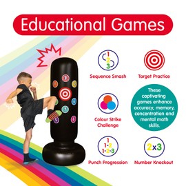 Kids Inflatable Punch Bag - Sticker Kids Punching Bag and Kids Toys, an inflatable Punching Bag for Kids - a Free Standing Punch Bag for Kids for a Great Gifts for Kids