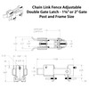 Chain Link Fence Commercial Double Gate Latch 1-5/8" or 2"