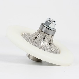 Diamond Hand Profiler/Router Bit White Nylon Cover Granite Worktop Full Bullnose (B20)