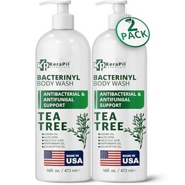 KERAPIL Tea Tree Oil Antibacterial Body Wash for Skin Relief