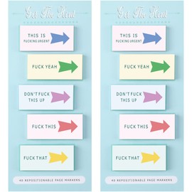 2 Pieces Funny Sticky Notes Adult Self Stick Note Pads Passive Aggressive Notes Sweary Sticky Note Tags Office Gifts for Coworkers, 400 Sheets