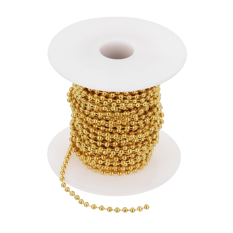 PATIKIL 10m/32.8ft Beaded Ball Chain, 2mm Stainless Steel Pull Chain
