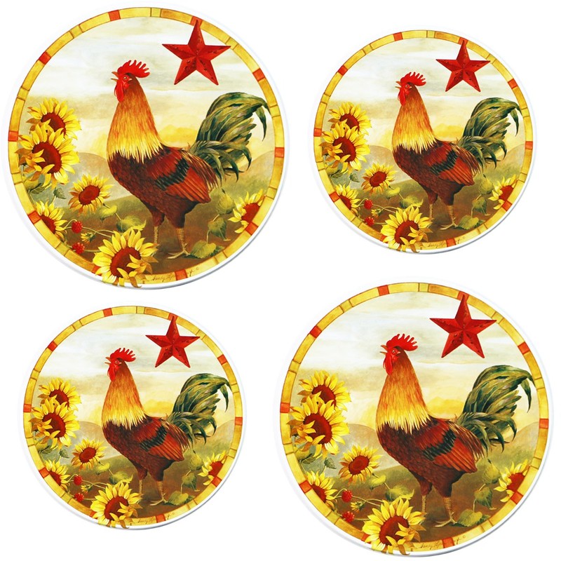 Reston Lloyd Corelle Coordinates Burner Cover, Morning Rooster, Set of