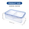 EASYLOCK 2 Pack 1150ML Microwavable Bento Lunch Box with 3