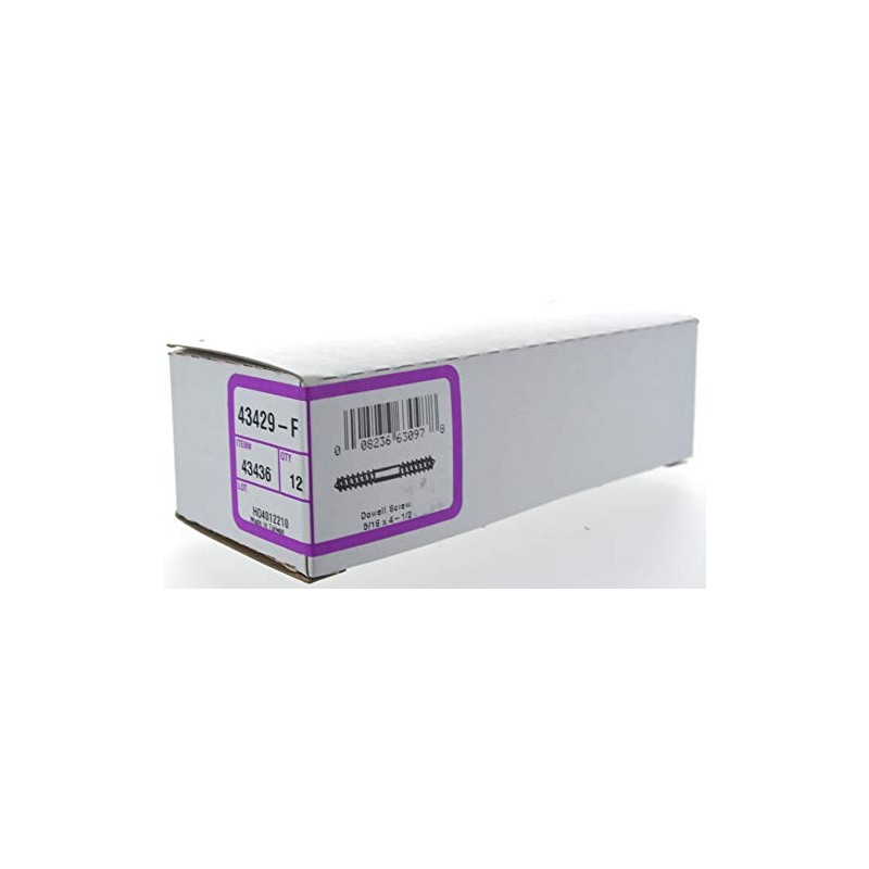 Hillman 43436 5/16-Inch x 4-1/2-Inch Dowel Screw, 12-Pack,Zinc