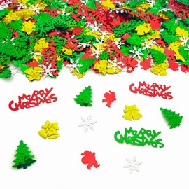 Christmas Confetti | Glitter Confetti Sprinkles for Xmas Party Table Scatters Decoration | Winter Wonderland Santa Festive Party Supplies | Metallic Foil | 45g 1.6OZ 1100Pcs