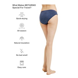 ZSOSBA METARINO 2 Pack Women's Athletic Underwear Panties Soft Merino Wool Sports Active Briefs,Nude Denim Blue,Medium