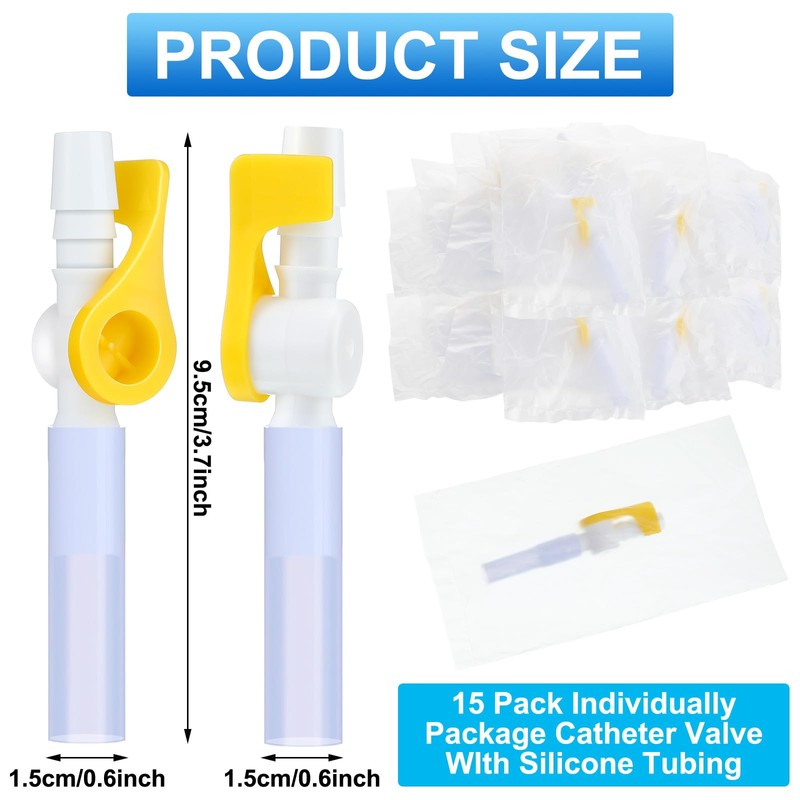 Threlaco 15 Pack Catheter Valve Individually Package Urine Drainage Catheter