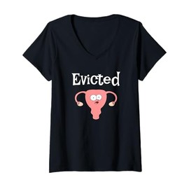 Womens Evicted Funny Hysterectomy tee for Women Recovery Wear V-Neck T-Shirt