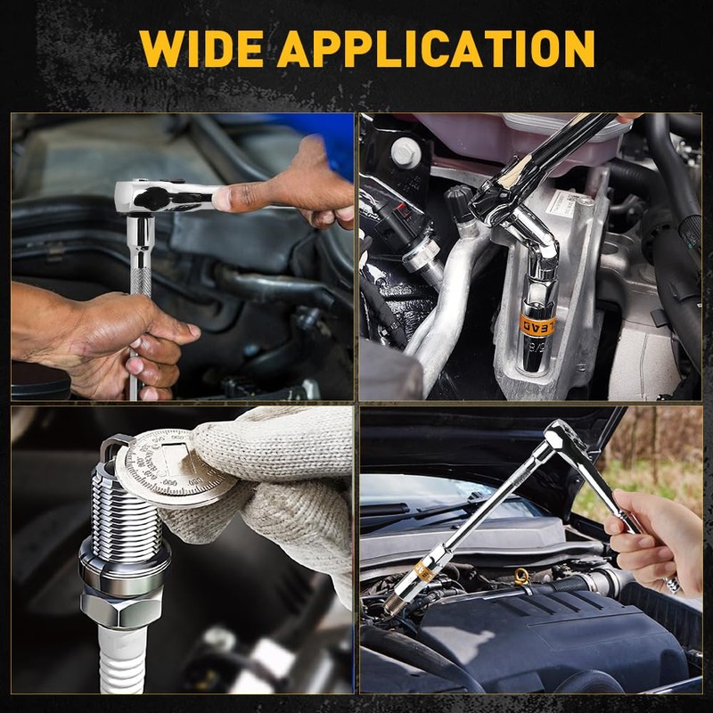 12-Piece 3/8" Drive Spark Plug Socket Set with Ratchet Handle,