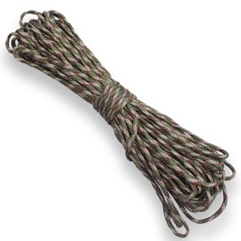 JJPJL 31 m Paracord 4 mm, Paracord Cords Rope, 7 Core Strands, Hand Woven, Polyester, for Outdoors, Camping, Tent Rope, DIY Bracelets, Dog Lead, Decorative Pendant, Total Length 102 ft (Camouflage