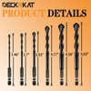 DECKRKAT 6-Piece Black Masonry Drill Bit Set for Concrete, Brick,