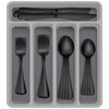 60-Piece Black Silverware Set with Organizer, AIVIKI Stainless Steel Flatware
