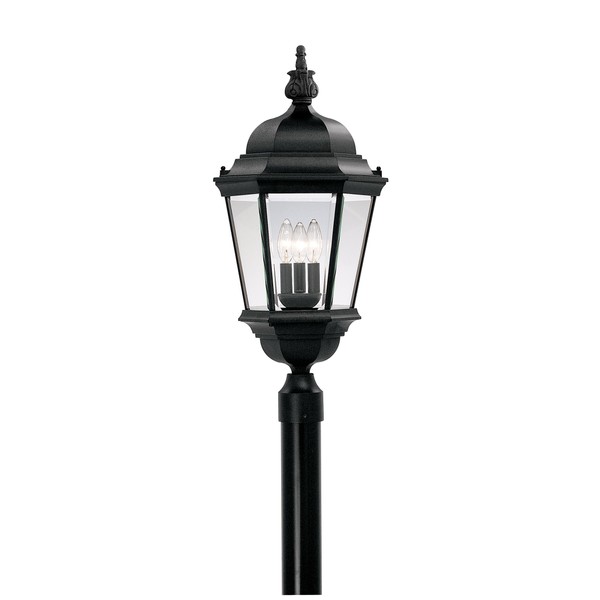 Designers Fountain 2956-BK Builder Cast Outdoor Post Lantern Light, Black