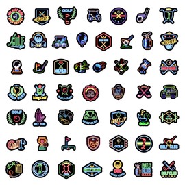 100pcs Neon Golf Waterproof Vinyl Stickers - Golf Decorations & Party Favors Gifts for Laptop, Water Bottle, Skateboard
