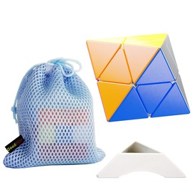 ShengShou 2 x 2 FTO Four Axis Octahedron Irregular Puzzle Cube Toy Sticker Loose 3D Rotating Cube with Display Stand Shoulder Bag