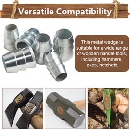 SPNKMJUJ 21 PCS Extended Round Axe Handle Wedge Safety Metal Wedge Hammer Handle Wedges Steel Wedge Kit for Axe Hammer Sledge (0.55/0.63/0.71 Inch)