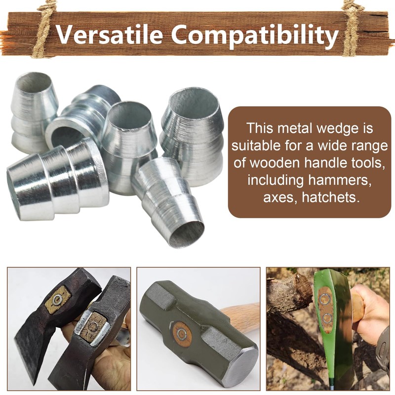 21 PCS Extended Round Axe Handle Wedge Safety Metal Wedge