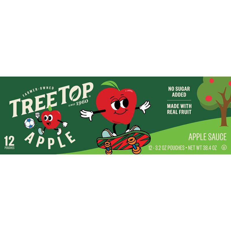 Tree Top Apple Sauce Pouches, Apple Flavor, No Sugar Added,