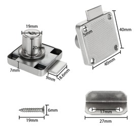 SENENQU 6 Sets 22mm Zinc Alloy Cam Locks, Cylinder Security Cupboard Cabinet Locks with Keys Screws, Keyed Alike Drawer Mailbox Post Locker Cam Lock for Household Office