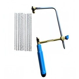 Feqsky Coping Saw Metal Hand Saw Fast Cutting Non-slip Hacksaw with 16 Replacement Steel Saw Blades Woodworking Tool Kit