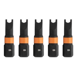 Spanner #8 Impact Driver Bit - Railer Snake Eye #8 S2 Steel 1 Inch Spanner Insert Bits (5 Pack)