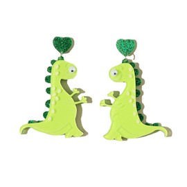 T-ztoss Fashion Acrylic Dinosaur Drop Dangle Earrings Jewelry - Funny Cute Dinosaur Animal Drop Earrings Candy Cartoon Green Dinosaur Stud Earrings Gifts for Women (dinosaur earrings)