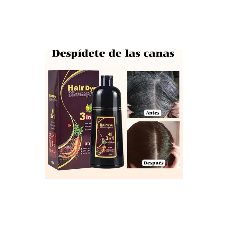 Shampoo Para Canas 500ml Natural Jengibre Tinte Cubre Canas