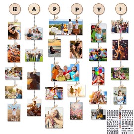 MOVEONSTEP Photo Frames Multiple Photos Picture Frames For Wall Picture Hanging Kit Collage Photo Frames (2 Sheets Alphabet & Number Stickers)