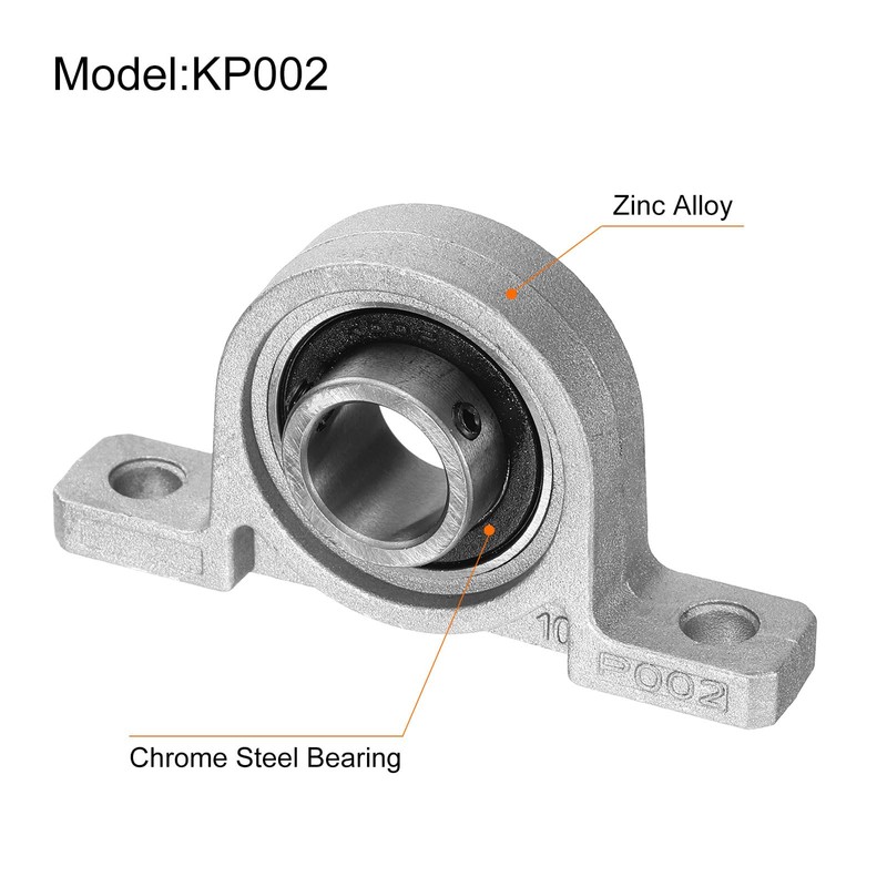 sourcing map 4pcs KP002 Pillow Block Bearings 8mm Bore Bearing