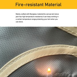 RXQNN Fire Retardant 4.5" Canvas Tent Stove Jack Kit with Rain Cover, Stove Jack Kit for Canvas Tent Camping