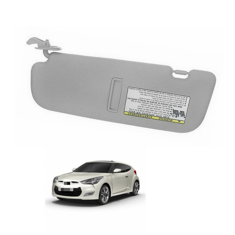 Right Passenger Side Sun Visor with Mirror Gray for Hyundai