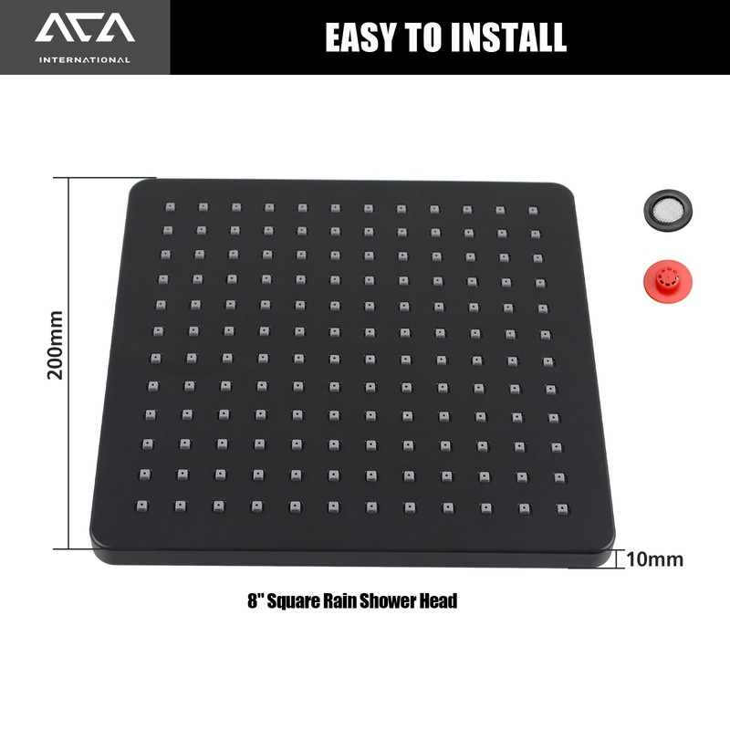 ACA International 8'' Bathroom Overhead Shower Head Rain Shower Head