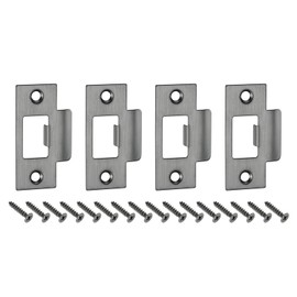 sourcing map 4Pcs Door Strike Plate, 70mm x 40.3mm Stainless Steel Latch Deadbolt Replacement Lock Strike Plate for Door Frame Door Jamb Reinforcement, Gun Grey
