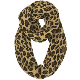 C.C CC Winter Soft Matching Unisex Chunky Knit Cowl Loop Infinity Scarf (Leopard)