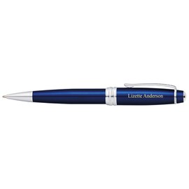 THINGS REMEMBERED Engraved Cross Bailey Blue Lacquer & Chrome Ballpoint Pen (FREE CUSTOMIZATION)