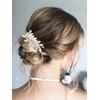 Heread Pearl Bride Wedding Hair Comb Silver Crystal Bridal Hair
